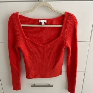Topshop knot square neck sweater